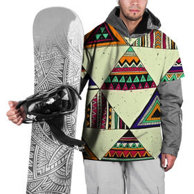 Накидка на куртку 3D с принтом Индейские мотивы в Петрозаводске, 100% полиэстер |  | геометрия | орнамент | треугольники