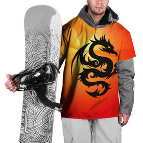Накидка на куртку 3D с принтом Дракон в Петрозаводске, 100% полиэстер |  | дракон | китай | крылья | огонь | ящерица