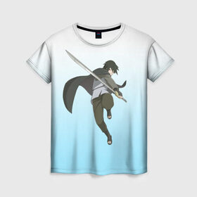 Женская футболка 3D с принтом Sasuke Uchiha в Петрозаводске, 100% полиэфир ( синтетическое хлопкоподобное полотно) | прямой крой, круглый вырез горловины, длина до линии бедер | 