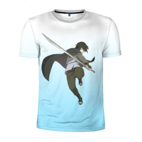 Мужская футболка 3D спортивная с принтом Sasuke Uchiha в Петрозаводске, 100% полиэстер с улучшенными характеристиками | приталенный силуэт, круглая горловина, широкие плечи, сужается к линии бедра | 