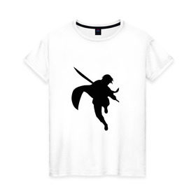 Женская футболка хлопок с принтом Саске Учиха в Петрозаводске, 100% хлопок | прямой крой, круглый вырез горловины, длина до линии бедер, слегка спущенное плечо | 