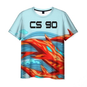 Мужская футболка 3D с принтом CS GO: Aquamarine Revenge в Петрозаводске, 100% полиэфир | прямой крой, круглый вырез горловины, длина до линии бедер | cs go | global offensive | контр страйк аквамарин | шутер