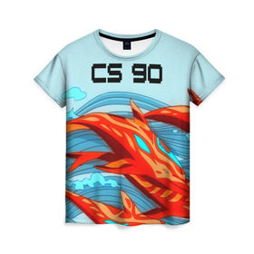 Женская футболка 3D с принтом CS GO: Aquamarine Revenge в Петрозаводске, 100% полиэфир ( синтетическое хлопкоподобное полотно) | прямой крой, круглый вырез горловины, длина до линии бедер | cs go | global offensive | контр страйк аквамарин | шутер