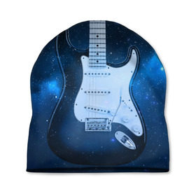 Шапка 3D с принтом Космическая гитара в Петрозаводске, 100% полиэстер | универсальный размер, печать по всей поверхности изделия | fender | stratocaster | вселенная | галактика | гитра | космос | музыка | рок | рокнрол | стратокастер | туманность | фендер | электро | электрогитара