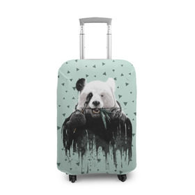 Чехол для чемодана 3D с принтом Панда-художник в Петрозаводске, 86% полиэфир, 14% спандекс | двустороннее нанесение принта, прорези для ручек и колес | animal | art | artist | bear | beast | design | panda | style | арт | дизайн | животное | зверь | кисть | краски | медведь | панда | стиль | художник