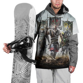 Накидка на куртку 3D с принтом For Honor в Петрозаводске, 100% полиэстер |  | Тематика изображения на принте: for honor | боевые топоры | воители | доспехи | мечи | трое 3 | шлем