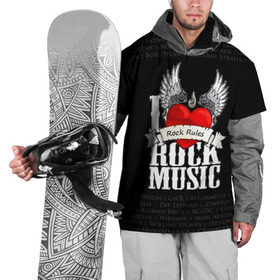 Накидка на куртку 3D с принтом Rock Rules в Петрозаводске, 100% полиэстер |  | rock | гитара | музыка | рок
