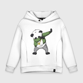 Детское худи Oversize хлопок с принтом Panda dab в Петрозаводске, френч-терри — 70% хлопок, 30% полиэстер. Мягкий теплый начес внутри —100% хлопок | боковые карманы, эластичные манжеты и нижняя кромка, капюшон на магнитной кнопке | dab | dab n dance | panda dab | панда