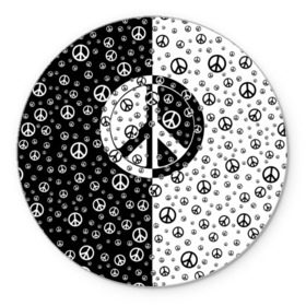 Коврик круглый с принтом Peace Symbol в Петрозаводске, резина и полиэстер | круглая форма, изображение наносится на всю лицевую часть | love | peace | symbol | знак | любовь | мир | пацифик | пацифика | сигнал | символ | хиппи
