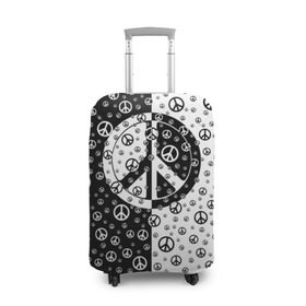 Чехол для чемодана 3D с принтом Peace Symbol в Петрозаводске, 86% полиэфир, 14% спандекс | двустороннее нанесение принта, прорези для ручек и колес | love | peace | symbol | знак | любовь | мир | пацифик | пацифика | сигнал | символ | хиппи