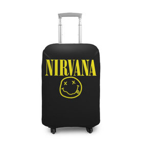 Чехол для чемодана 3D с принтом Nirvana в Петрозаводске, 86% полиэфир, 14% спандекс | двустороннее нанесение принта, прорези для ручек и колес | curt | nirvana | кобейн | курт | нирвана