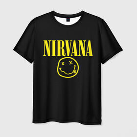 Мужская футболка 3D с принтом Nirvana в Петрозаводске, 100% полиэфир | прямой крой, круглый вырез горловины, длина до линии бедер | curt | nirvana | кобейн | курт | нирвана