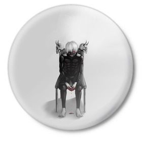 Значок с принтом Tokyo Ghoul в Петрозаводске,  металл | круглая форма, металлическая застежка в виде булавки | anime | ghoul | tokyo | tokyo ghoul | гуль
