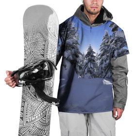 Накидка на куртку 3D с принтом Зимний лес в Петрозаводске, 100% полиэстер |  | Тематика изображения на принте: времена года | ель | зима | леса | лучи света | природа | снег