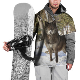 Накидка на куртку 3D с принтом Король леса в Петрозаводске, 100% полиэстер |  | волки | животные | зима | зимние | картинки | снег | фото