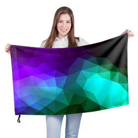 Флаг 3D с принтом Абстракция в Петрозаводске, 100% полиэстер | плотность ткани — 95 г/м2, размер — 67 х 109 см. Принт наносится с одной стороны | абстракция | бумага | геометрия | грани | изгиб | линии | полигоны | полосы | постель | розовый | сочетания | текстура | треугольники