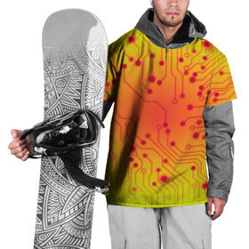 Накидка на куртку 3D с принтом Нано Технологии в Петрозаводске, 100% полиэстер |  | желтый | кибер | микросхема | оранжевый