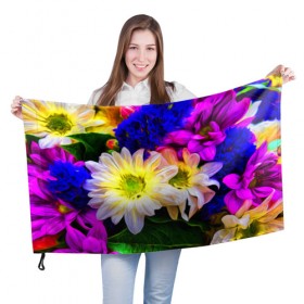 Флаг 3D с принтом Райские цветы в Петрозаводске, 100% полиэстер | плотность ткани — 95 г/м2, размер — 67 х 109 см. Принт наносится с одной стороны | color | колорит | лепестки | цвет | цветок | цветочки | цветы