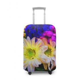 Чехол для чемодана 3D с принтом Райские цветы в Петрозаводске, 86% полиэфир, 14% спандекс | двустороннее нанесение принта, прорези для ручек и колес | color | колорит | лепестки | цвет | цветок | цветочки | цветы