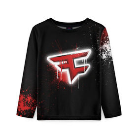 Детский лонгслив 3D с принтом cs:go - Faze clan (Black collection) в Петрозаводске, 100% полиэстер | длинные рукава, круглый вырез горловины, полуприлегающий силуэт
 | black | clan | csgo | faze | ксго | фейз