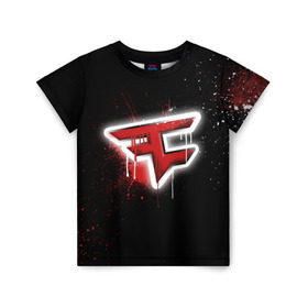 Детская футболка 3D с принтом cs:go - Faze clan (Black collection) в Петрозаводске, 100% гипоаллергенный полиэфир | прямой крой, круглый вырез горловины, длина до линии бедер, чуть спущенное плечо, ткань немного тянется | Тематика изображения на принте: black | clan | csgo | faze | ксго | фейз