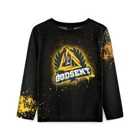 Детский лонгслив 3D с принтом cs:go - Godsent (Black collection) в Петрозаводске, 100% полиэстер | длинные рукава, круглый вырез горловины, полуприлегающий силуэт
 | Тематика изображения на принте: black | csgo | godsent | годсент | ксго