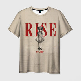 Мужская футболка 3D с принтом Rise в Петрозаводске, 100% полиэфир | прямой крой, круглый вырез горловины, длина до линии бедер | skillet
