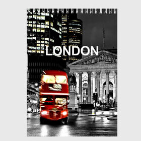 Скетчбук с принтом Улицы Лондона в Петрозаводске, 100% бумага
 | 48 листов, плотность листов — 100 г/м2, плотность картонной обложки — 250 г/м2. Листы скреплены сверху удобной пружинной спиралью | bus | city | england | evening | lights | london | night | street | two storey | united kingdom | автобус | англия | великобритания | вечер | город | двухэтажный | лондон | ночь | огни | улица