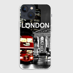 Чехол для iPhone 13 mini с принтом Улицы Лондона в Петрозаводске,  |  | bus | city | england | evening | lights | london | night | street | two storey | united kingdom | автобус | англия | великобритания | вечер | город | двухэтажный | лондон | ночь | огни | улица