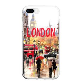 Чехол для iPhone 7Plus/8 Plus матовый с принтом Улицы Лондона в Петрозаводске, Силикон | Область печати: задняя сторона чехла, без боковых панелей | england | london | united kingdom | англия | великобритания | город | лондон