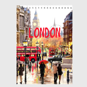 Скетчбук с принтом Улицы Лондона в Петрозаводске, 100% бумага
 | 48 листов, плотность листов — 100 г/м2, плотность картонной обложки — 250 г/м2. Листы скреплены сверху удобной пружинной спиралью | england | london | united kingdom | англия | великобритания | город | лондон