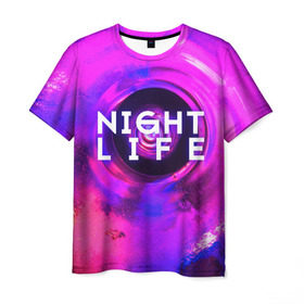 Мужская футболка 3D с принтом Night life в Петрозаводске, 100% полиэфир | прямой крой, круглый вырез горловины, длина до линии бедер | Тематика изображения на принте: color | life | night | party | вечеринка | дискотека | жизнь | ночная | ночь | туса