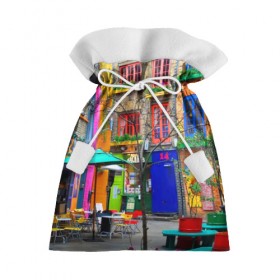 Подарочный 3D мешок с принтом Улицы Лондона в Петрозаводске, 100% полиэстер | Размер: 29*39 см | Тематика изображения на принте: bright | city | color | courtyard | england | london | paint | street | united kingdom | англия | великобритания | город | дворик | краски | лондон | улица | цвет | яркие