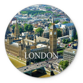 Коврик круглый с принтом Улицы Лондона в Петрозаводске, резина и полиэстер | круглая форма, изображение наносится на всю лицевую часть | city | england | london | united kingdom | англия | великобритания | город | лондон