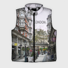 Мужской жилет утепленный 3D с принтом Улицы Лондона в Петрозаводске,  |  | boulevard | city | england | london | street | united kingdom | англия | бульвар | великобритания | город | лондон | улица