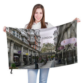 Флаг 3D с принтом Улицы Лондона в Петрозаводске, 100% полиэстер | плотность ткани — 95 г/м2, размер — 67 х 109 см. Принт наносится с одной стороны | boulevard | city | england | london | street | united kingdom | англия | бульвар | великобритания | город | лондон | улица