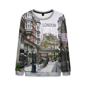 Мужской свитшот 3D с принтом Улицы Лондона в Петрозаводске, 100% полиэстер с мягким внутренним слоем | круглый вырез горловины, мягкая резинка на манжетах и поясе, свободная посадка по фигуре | boulevard | city | england | london | street | united kingdom | англия | бульвар | великобритания | город | лондон | улица