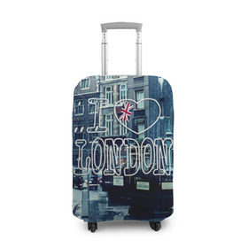 Чехол для чемодана 3D с принтом Улицы Лондона в Петрозаводске, 86% полиэфир, 14% спандекс | двустороннее нанесение принта, прорези для ручек и колес | city | england | flag | heart | i | london | love | street | united kingdom | англия | великобритания | город | лондон | люблю | сердце | улица | флаг | я