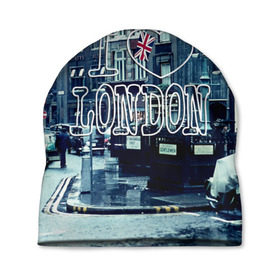 Шапка 3D с принтом Улицы Лондона в Петрозаводске, 100% полиэстер | универсальный размер, печать по всей поверхности изделия | city | england | flag | heart | i | london | love | street | united kingdom | англия | великобритания | город | лондон | люблю | сердце | улица | флаг | я