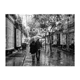 Обложка для студенческого билета с принтом Улицы Лондона в Петрозаводске, натуральная кожа | Размер: 11*8 см; Печать на всей внешней стороне | Тематика изображения на принте: англия | бульвар | великобритания | влюбленные | дождь | зонтик | лондон | улица