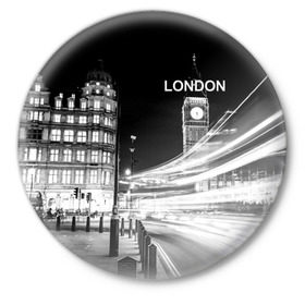 Значок с принтом Улицы Лондона в Петрозаводске,  металл | круглая форма, металлическая застежка в виде булавки | england | lights | london | night | street | united kingdom | англия | великобритания | лондон | ночь | огни | улица