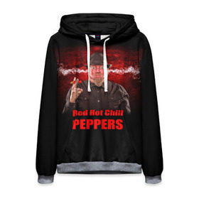 Мужская толстовка 3D с принтом Red Hot Chili Peppers в Петрозаводске, 100% полиэстер | двухслойный капюшон со шнурком для регулировки, мягкие манжеты на рукавах и по низу толстовки, спереди карман-кенгуру с мягким внутренним слоем. | звезда | красный | кумир | музыка | перец | рок | рок группа | хит