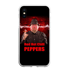 Чехол для iPhone XS Max матовый с принтом Red Hot Chili Peppers в Петрозаводске, Силикон | Область печати: задняя сторона чехла, без боковых панелей | звезда | красный | кумир | музыка | перец | рок | рок группа | хит