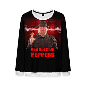 Мужской свитшот 3D с принтом Red Hot Chili Peppers в Петрозаводске, 100% полиэстер с мягким внутренним слоем | круглый вырез горловины, мягкая резинка на манжетах и поясе, свободная посадка по фигуре | Тематика изображения на принте: звезда | красный | кумир | музыка | перец | рок | рок группа | хит