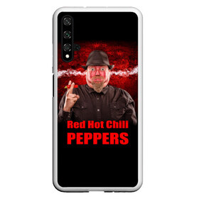 Чехол для Honor 20 с принтом Red Hot Chili Peppers в Петрозаводске, Силикон | Область печати: задняя сторона чехла, без боковых панелей | Тематика изображения на принте: звезда | красный | кумир | музыка | перец | рок | рок группа | хит
