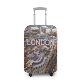 Чехол для чемодана 3D с принтом Улицы Лондона в Петрозаводске, 86% полиэфир, 14% спандекс | двустороннее нанесение принта, прорези для ручек и колес | 