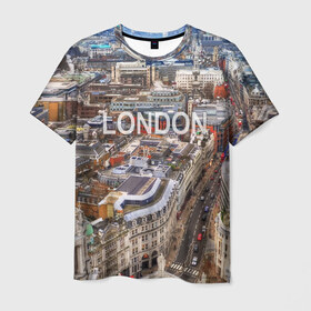 Мужская футболка 3D с принтом Улицы Лондона в Петрозаводске, 100% полиэфир | прямой крой, круглый вырез горловины, длина до линии бедер | Тематика изображения на принте: 
