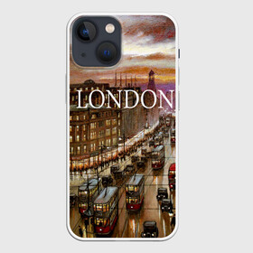 Чехол для iPhone 13 mini с принтом Улицы Лондона в Петрозаводске,  |  | city | england | london | united kingdom | англия | великобритания | город | лондон | ночь | огни | улица