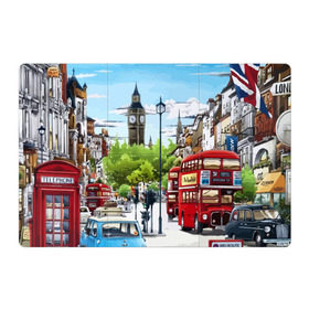 Магнитный плакат 3Х2 с принтом Улицы Лондона в Петрозаводске, Полимерный материал с магнитным слоем | 6 деталей размером 9*9 см | city | england | london | united kingdom | англия | великобритания | город | лондон