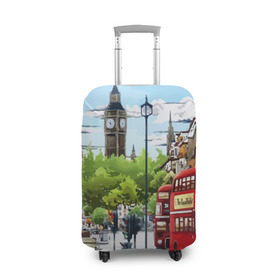 Чехол для чемодана 3D с принтом Улицы Лондона в Петрозаводске, 86% полиэфир, 14% спандекс | двустороннее нанесение принта, прорези для ручек и колес | city | england | london | united kingdom | англия | великобритания | город | лондон